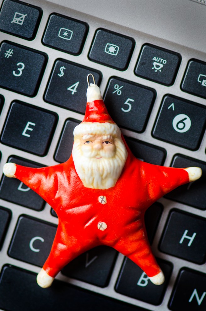 santa star on keyboard
